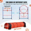 image:imageVEVOR Dog Agility Course Backyard Set 13pcs Agility Training Equipment for Dogs 2 Tunnels with SandbagsAdjustable HurdlesWeave PolesJump RingPause Box Puppy Obstacle Course Kit with Storage Bag8 Pcs Set