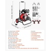 image:imageVEVOR Drain Cleaner Machine 100 FT x 38 Inch Auto Feed Sewer Snake Auger Portable Drain Cleaning Machine with Climbing Wheels Adjustable Drum 8 Cutters amp Foot Switch for 2 to 4 Pipes75 FT x 12