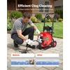 image:imageVEVOR Drain Cleaner Machine 100 FT x 38 Inch Auto Feed Sewer Snake Auger Portable Drain Cleaning Machine with Climbing Wheels Adjustable Drum 8 Cutters amp Foot Switch for 2 to 4 Pipes100 FT x 34