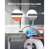 image:imageVEVOR Drain Cleaner Machine 100 FT x 38 Inch Auto Feed Sewer Snake Drain Auger on Wheels Portable Drain Cleaning Machine with 8 Cutters amp AirActivated Foot Switch for 2 to 4 Pipes100 FT x 12