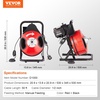 image:imageVEVOR Drain Cleaner Machine 50 FT x 12 Inch Manual Feed Sewer Snake Auger on Wheels  with 4 Cutters amp Airactivated Foot Switch for 2 to 6 Pipes50 FT x 12