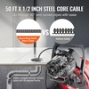 image:imageVEVOR Drain Cleaner Machine 50 FT x 12 Inch Manual Feed Sewer Snake Auger on Wheels  with 4 Cutters amp Airactivated Foot Switch for 2 to 6 Pipes50 FT x 12