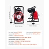 image:imageVEVOR Drain Cleaner Machine 50 FT x 12 Inch Manual Feed Sewer Snake Auger on Wheels  with 4 Cutters amp Airactivated Foot Switch for 2 to 6 Pipes50 FT x 12 Upgraded Version