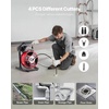image:imageVEVOR Drain Cleaner Machine 50 FT x 12 Inch Manual Feed Sewer Snake Auger on Wheels  with 4 Cutters amp Airactivated Foot Switch for 2 to 6 Pipes50 FT x 12 Upgraded Version