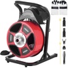 image:imageVEVOR Drain Cleaner Machine 50 FT x 12 Inch Manual Feed Sewer Snake Auger on Wheels  with 4 Cutters amp Airactivated Foot Switch for 2 to 6 Pipes50 FT x 12 Upgraded Version
