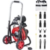 image:imageVEVOR Drain Cleaner Machine 75 FT x 12 Inch Sewer Snake Auger Manual Feed  Efficient Clog Clearing for 2 to 6 Pipes Solid Core Steel Cable with 4 Cutters amp Airactivated Foot Switch100 FT x 12