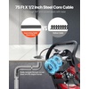 image:imageVEVOR Drain Cleaner Machine 75 FT x 12 Inch Sewer Snake Auger Manual Feed  Efficient Clog Clearing for 2 to 6 Pipes Solid Core Steel Cable with 4 Cutters amp Airactivated Foot Switch75 FT x 12
