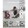 image:imageVEVOR Drain Cleaner Machine 75 FT x 12 Inch Sewer Snake Auger Manual Feed  Efficient Clog Clearing for 2 to 6 Pipes Solid Core Steel Cable with 4 Cutters amp Airactivated Foot Switch50 FT x 12