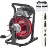 image:imageVEVOR Drain Cleaner Machine 75 FT x 12 Inch Sewer Snake Auger Manual Feed  Efficient Clog Clearing for 2 to 6 Pipes Solid Core Steel Cable with 4 Cutters amp Airactivated Foot Switch50 FT x 516