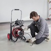 image:imageVEVOR Drain Cleaner Machine 75 FT x 12 Inch Sewer Snake Auger Manual Feed  Efficient Clog Clearing for 2 to 6 Pipes Solid Core Steel Cable with 4 Cutters amp Airactivated Foot Switch100 FT x 12