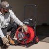 image:imageVEVOR Drain Cleaner Machine 75 FT x 38 Inch Auto Feed Sewer Snake Auger on Wheels Portable Drain Cleaning Machine with 4 Cutters amp Airactivated Foot Switch for 2 to 4 Pipes100 FT x 34