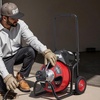 image:imageVEVOR Drain Cleaner Machine 75 FT x 38 Inch Auto Feed Sewer Snake Auger on Wheels Portable Drain Cleaning Machine with 4 Cutters amp Airactivated Foot Switch for 2 to 4 Pipes100 FT x 12