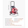 image:imageVEVOR Drain Cleaner Machine 75 FT x 38 Inch Auto Feed Sewer Snake Auger on Wheels Portable Drain Cleaning Machine with 4 Cutters amp Airactivated Foot Switch for 2 to 4 Pipes100 FT x 34