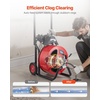 image:imageVEVOR Drain Cleaner Machine 75 FT x 38 Inch Auto Feed Sewer Snake Auger on Wheels Portable Drain Cleaning Machine with 4 Cutters amp Airactivated Foot Switch for 2 to 4 Pipes100 FT x 34