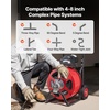 image:imageVEVOR Drain Cleaner Machine 75 FT x 38 Inch Auto Feed Sewer Snake Auger on Wheels Portable Drain Cleaning Machine with 4 Cutters amp Airactivated Foot Switch for 2 to 4 Pipes100 FT x 34