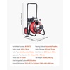 image:imageVEVOR Drain Cleaner Machine 75 FT x 38 Inch Auto Feed Sewer Snake Auger on Wheels Portable Drain Cleaning Machine with 4 Cutters amp Airactivated Foot Switch for 2 to 4 Pipes100 FT x 12