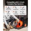 image:imageVEVOR Drain Cleaner Machine 75FT x 12Inch Auto Feed Sewer Snake Auger with 4 Cutter amp Airactivated Foot Switch for 2 to 4 Pipes Orange Black