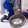 image:imageVEVOR Drain Cleaning Cable 100 ft x 12 inch Solid Core Cable Sewer Cable Drain Auger Cable Cleaner Snake Clog Pipe Drain Cleaning Cable WFour Shapes of Cutters50Ft x 12Inch