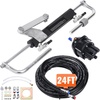 image:imageVEVOR Hydraulic Outboard Steering Kit 90HP Marine Boat Hydraulic Steering System with Helm Pump TwoWay Lock Cylinder and 24 Feet Hydraulic Steering Hose for Single Station SingleEngine Boats90 HP 24 FT Hose