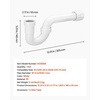 image:imageVEVOR PTrap 112 Inch P Trap Sink Drain Pipe Kit with Threaded Adapter and TPU LeakResistant Washers PP Plastic Pipe Basin Waste Kit Under Sink Plumbing for Kitchen Bathroom Sewer Drain White