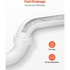 image:imageVEVOR PTrap 112 Inch P Trap Sink Drain Pipe Kit with Threaded Adapter and TPU LeakResistant Washers PP Plastic Pipe Basin Waste Kit Under Sink Plumbing for Kitchen Bathroom Sewer Drain White