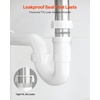 image:imageVEVOR PTrap 112 Inch P Trap Sink Drain Pipe Kit with Threaded Adapter and TPU LeakResistant Washers PP Plastic Pipe Basin Waste Kit Under Sink Plumbing for Kitchen Bathroom Sewer Drain White