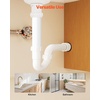 image:imageVEVOR PTrap 112 Inch P Trap Sink Drain Pipe Kit with Threaded Adapter and TPU LeakResistant Washers PP Plastic Pipe Basin Waste Kit Under Sink Plumbing for Kitchen Bathroom Sewer Drain White