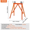 image:imageVEVOR Pipe Stand with Roller Head Heavy Duty 2500 LBS Load Capacity Suitable for 236 inches Pipes 45 Steel Roller Pipe Stand for WeldingOrange