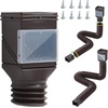 image:imageVEVOR Rain Gutter Downspout Extensions 2Pack Flexible Downspout Extender Down Spout Drain Extension Extendable from 22 to 63 Gutter Extensions with Adapters for Rainwater Drainage WhiteBrown2Pack