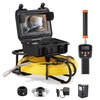 image:imageVEVOR Sewer Camera with 512Hz Locator165 ft50 m SelfLeveling Drain Inspection Camera with 9 1080P HD Screen 36X Zoom Snake Plumbing Camera with Lights12 LED 32GB SD Card for Duct Pipe300ft915m