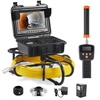image:imageVEVOR Sewer Camera with 512Hz Locator165 ft50 m SelfLeveling Drain Inspection Camera with 9 1080P HD Screen 36X Zoom Snake Plumbing Camera with Lights12 LED 32GB SD Card for Duct Pipe165ft50m