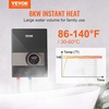 image:imageVEVOR Tankless Water Heater Electric 8KW 240V Black Instant Water Heater LCD Touch Screen Digital Temperature Display Child Security Lock On Demand for Bathroom Kitchen Shower Mall Salon8KW