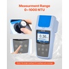 image:imageVEVOR Turbidity Meter 01000 NTU Measuring Range ISO 7027 Compliant Portable Red Light Turbidimeter Quick Reading with Calibration Solutions Sample Vials and Carry Case for Field and Plant01000 NTURed