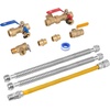 image:imageVEVOR Water Heater Kit 34 Inch Cold amp Hot Water Plumbing Repair Kit with 600 WOG Isolation Valves Pressure Relief Valve DualLayer Gas Hose Compatible with Most Tankless Waters Heater Brands