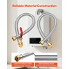 image:imageVEVOR Water Heater Kit PushFit Valve Flexible Water Heater Connector with 34 FIP x 34 PTC Ball Valve Stainless Steel Braided Waters Heaters Supply Line for Bathroom Kitchen Laundry Room