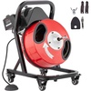 image:imageVEVOR Drain Cleaner Machine 100 FT x 38 Inch Auto Feed Sewer Snake Auger Portable Drain Cleaning Machine with Climbing Wheels Adjustable Drum 8 Cutters amp Foot Switch for 2 to 4 Pipes50 FT x 12 Manual Feed
