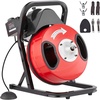 image:imageVEVOR Drain Cleaner Machine 50 FT x 12 Inch Manual Feed Sewer Snake Auger on Wheels  with 4 Cutters amp Airactivated Foot Switch for 2 to 6 Pipes50 FT x 12