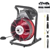 image:imageVEVOR Drain Cleaner Machine 75 FT x 12 Inch Sewer Snake Auger Manual Feed  Efficient Clog Clearing for 2 to 6 Pipes Solid Core Steel Cable with 4 Cutters amp Airactivated Foot Switch50 FT x 12
