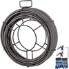 image:imageVEVOR Drain Cleaning Cable 100 ft x 12 inch Solid Core Cable Sewer Cable Drain Auger Cable Cleaner Snake Clog Pipe Drain Cleaning Cable WFour Shapes of Cutters100Ft x 12Inch