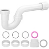 image:imageVEVOR PTrap 112 Inch P Trap Sink Drain Pipe Kit with Threaded Adapter and TPU LeakResistant Washers PP Plastic Pipe Basin Waste Kit Under Sink Plumbing for Kitchen Bathroom Sewer Drain White