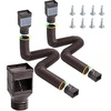 image:imageVEVOR Rain Gutter Downspout Extensions 2Pack Flexible Downspout Extender Down Spout Drain Extension Extendable from 22 to 63 Gutter Extensions with Adapters for Rainwater Drainage WhiteBrown2Pack