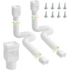 image:imageVEVOR Rain Gutter Downspout Extensions 2Pack Flexible Downspout Extender Down Spout Drain Extension Extendable from 22 to 63 Gutter Extensions with Adapters for Rainwater Drainage WhiteWhite