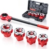 image:imageVEVOR Ratchet Pipe Threader Kit with 3 Dies 12 NPT 34 NPT 1 NPT Ratcheting Pipe Threading Tool Portable Pipe Threader Set with Storage Case for Plumbing Installation and Repair12  114
