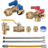 image:imageVEVOR Water Heater Kit 34 Inch Cold amp Hot Water Plumbing Repair Kit with 600 WOG Isolation Valves Pressure Relief Valve Ball Valve Gas Hose Compatible with Most Tankless Waters Heater Brands