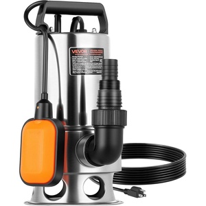 image:imageVEVOR 1 HP Submersible Sump Pump 5500 GPH Stainless Steel Submersible Sewage Dirty Clean Water Pump with Automatic Float Switch Long Cord 30 ft Max Lift for Pools Garden Pond Flooded Areas068HP  4000 GPH  30 Ft