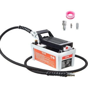 image:imageVEVOR 10000PSI Air Hydraulic Pump 018 Gal Reservoir NPT 38 in Oil Outlet NPT 14 in Inlet Metal Shell Air Actuated Treadle Foot Pump for Precision Industrial Machinery amp Aerospace EquipmentAir Hydraulic Pump Grey
