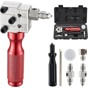 image:imageVEVOR Brake Line Flaring Tool Kit 45 Single amp Double Flare Tool for 316 14 Copper Tubing  with 2 Forming Dies Deburring Tool amp Toolbox for Automotive Brake Hydraulic Line Repair