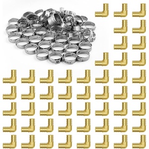image:imageVEVOR Brass Pipe Fittings ClampstyleStraightThrough12 50PCSElbow