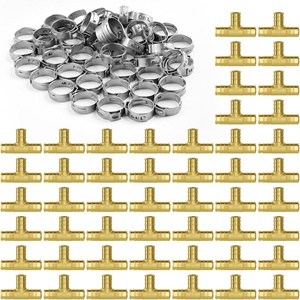 image:imageVEVOR Brass Pipe Fittings ClampstyleStraightThrough12 50PCSTee