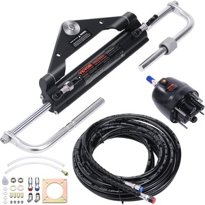 image:imageVEVOR Hydraulic Outboard Steering Kit 90HP Marine Boat Hydraulic Steering System with Helm Pump TwoWay Lock Cylinder and 24 Feet Hydraulic Steering Hose for Single Station SingleEngine Boats150 Hp 20 Ft Hose